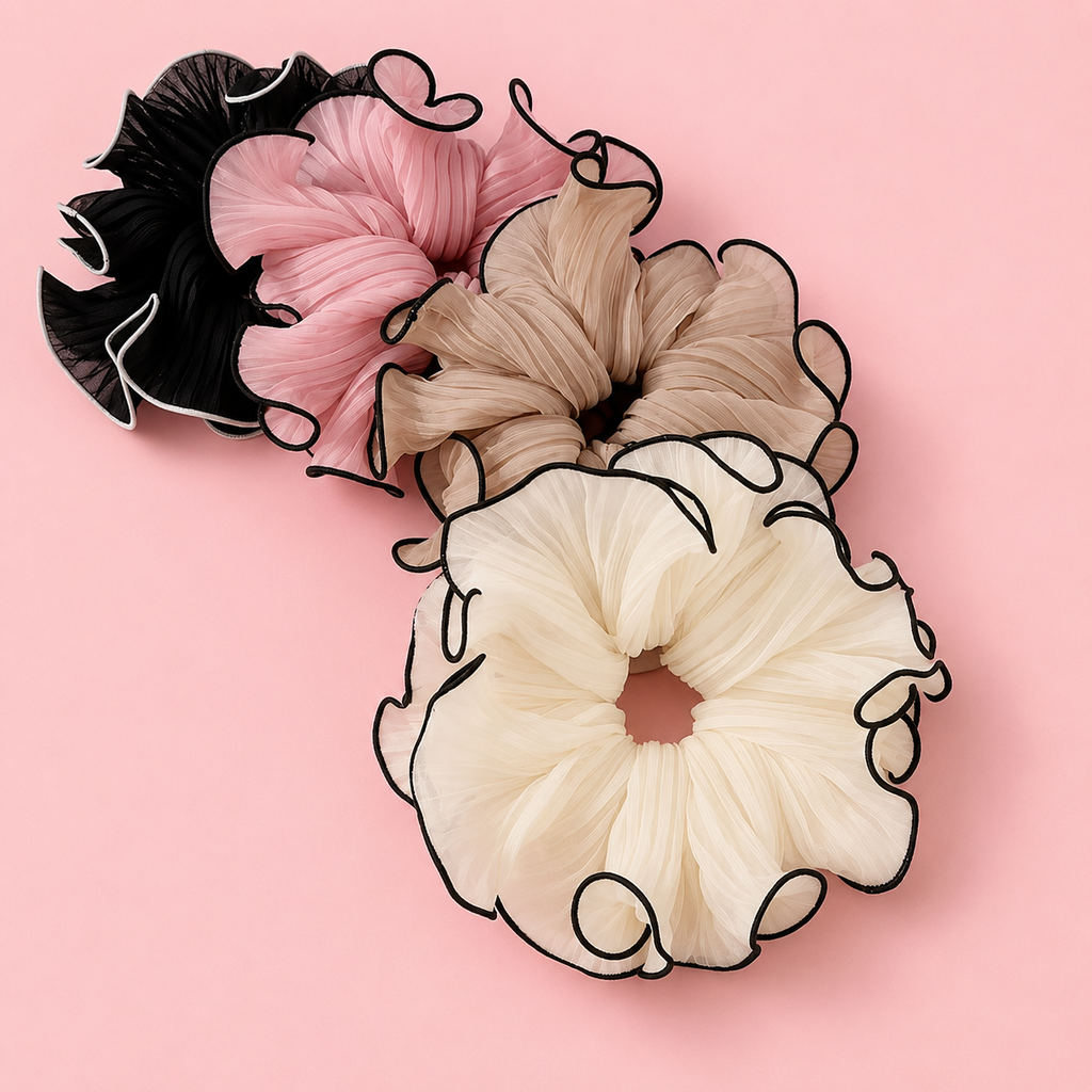 Ruffle Bloom Scrunchie Set
