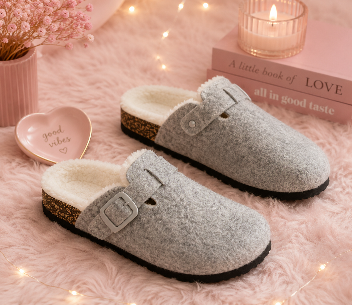 Cloud Cozy Buckle Slippers