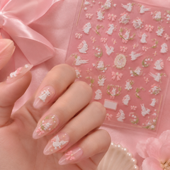 Bunny Blossom Nail Stickers