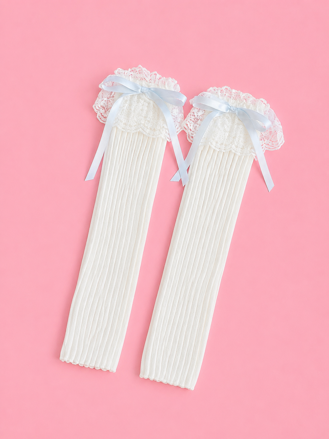 Cloud Lace Bow Leg Warmers