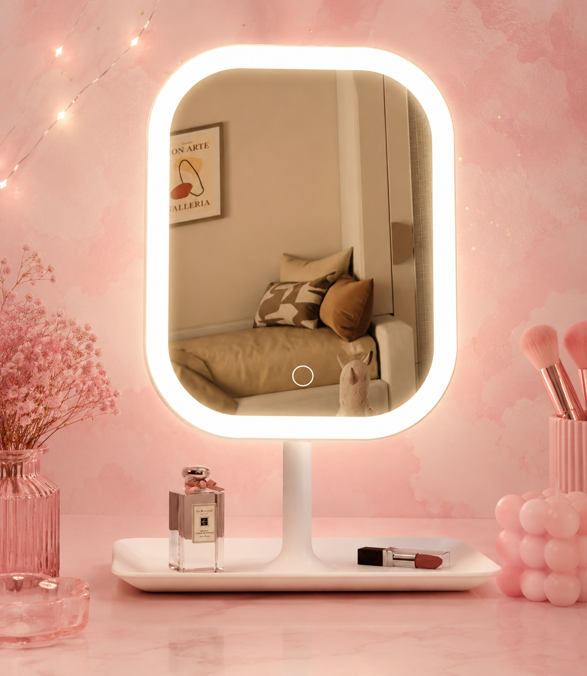 LumiGlow LED Vanity Mirror – Rechargeable Touch-Control Makeup Mirror