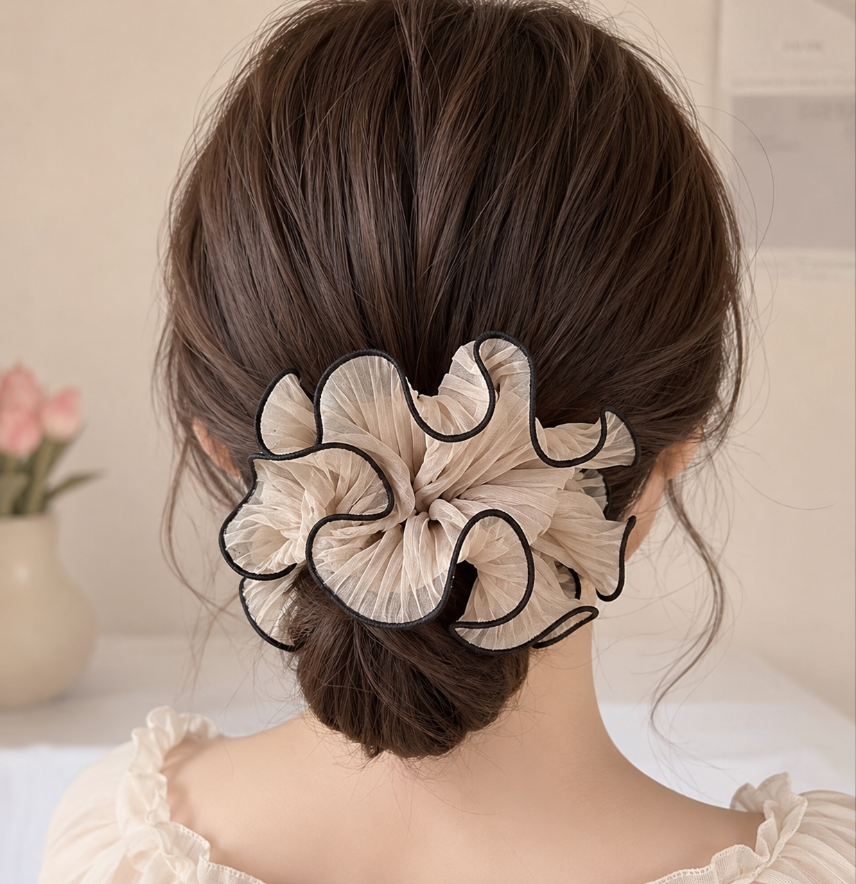 Ruffle Bloom Scrunchie Set