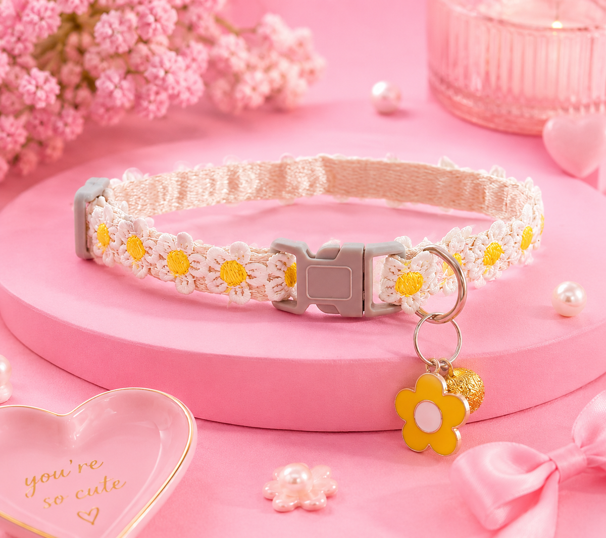 Daisy Charm Pet Collar